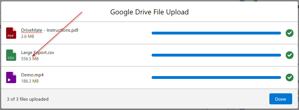 File upload modal