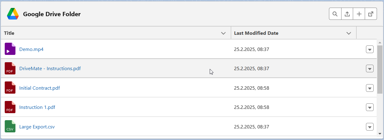 DriveMate component scroll view
