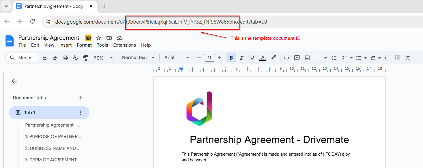 Document ID retrieval