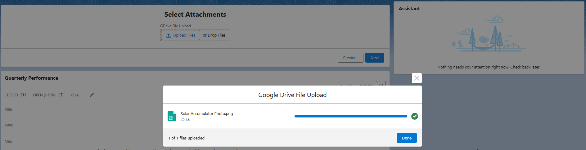 Upload component modal